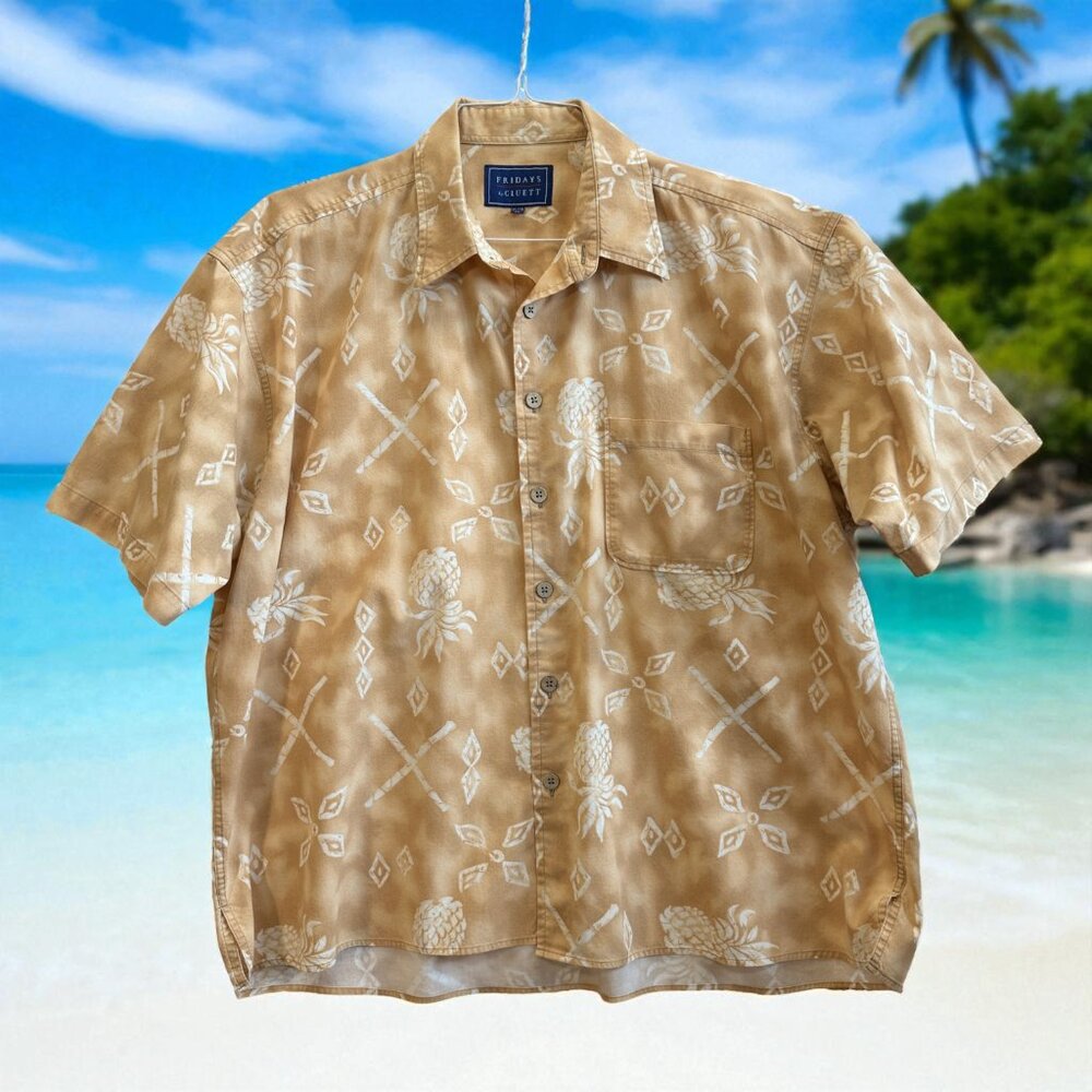 Fridays by Cluett XL Pineapple Aloha Shirt VTG 90s-Y2K‎